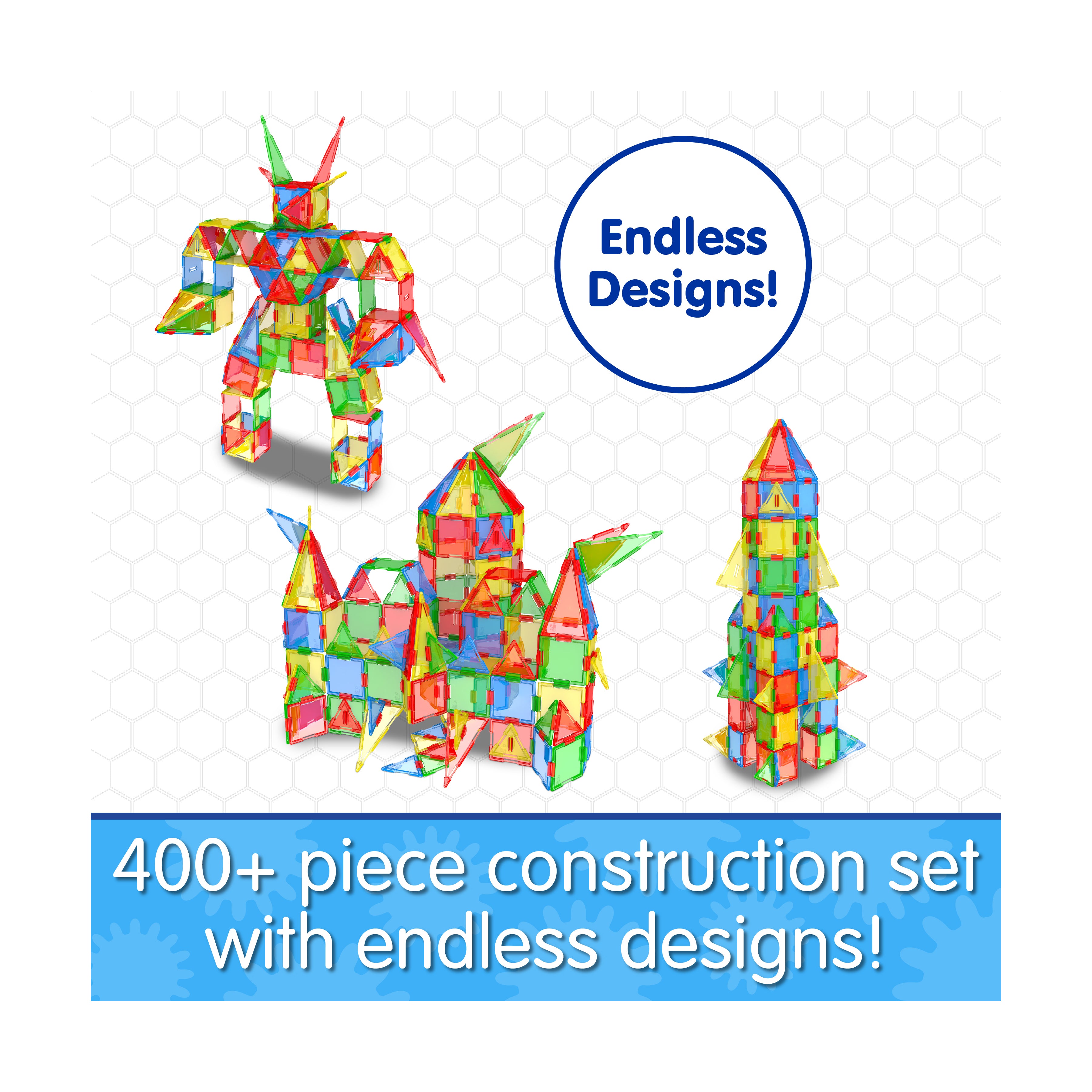 Techno Tiles Super Building Set - Primary Colors 400+ Pieces - Image 5