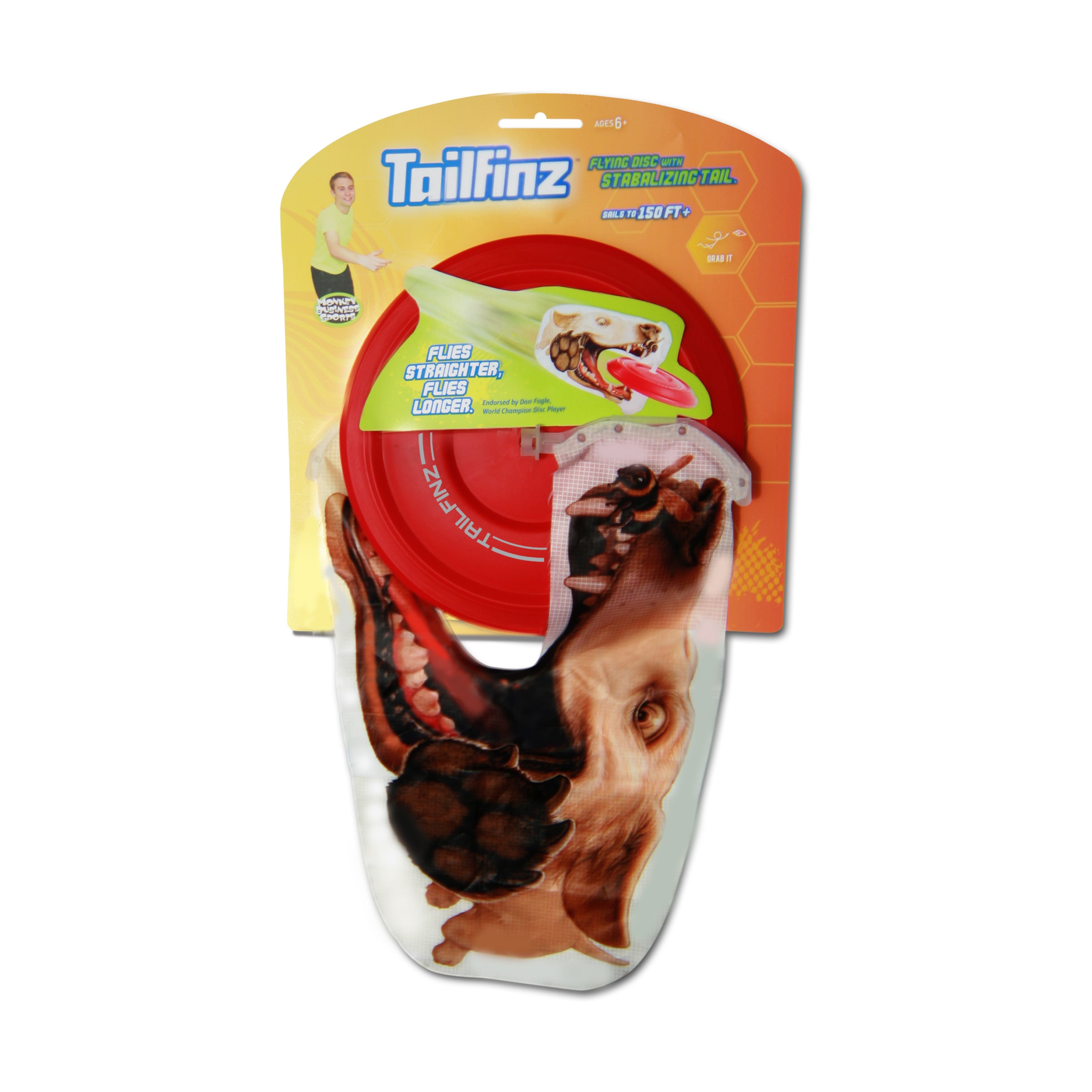 Tailfinz Colorful Flying Disc with Stabilizing Tail - Image 3