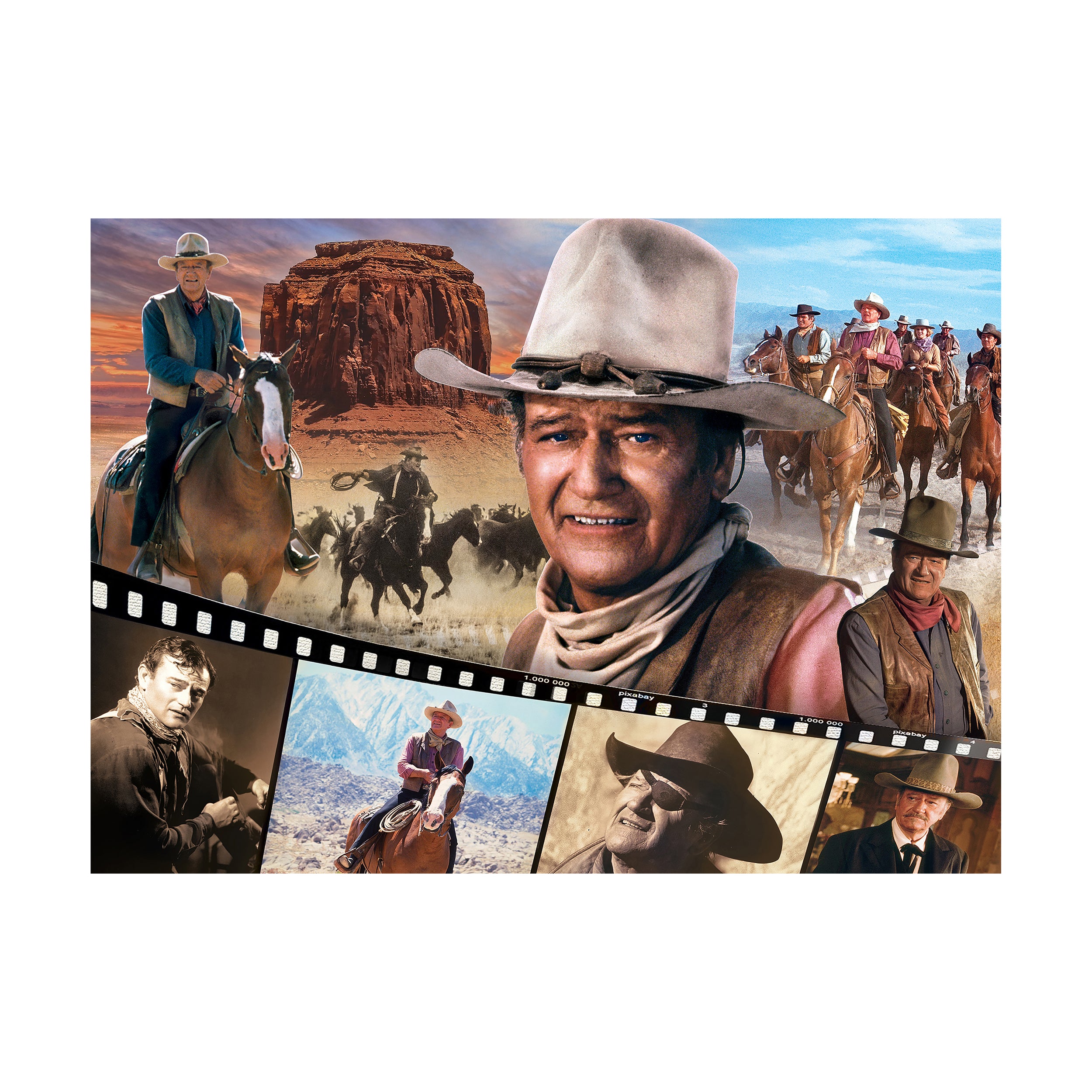 John Wayne Legend of the Silver Screen 1000-Piece Puzzle - Image 2