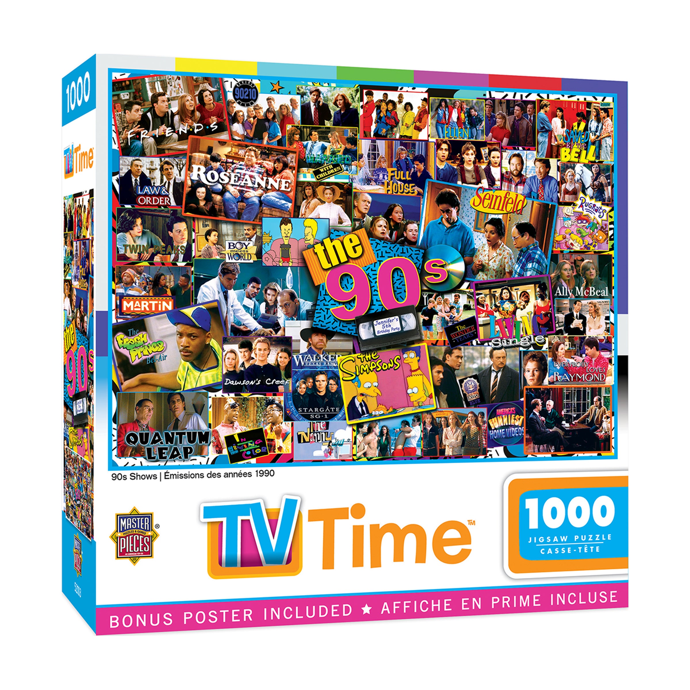 MasterPieces TV Time - 90s Shows Jigsaw Puzzle - 1000 pc - Image 2