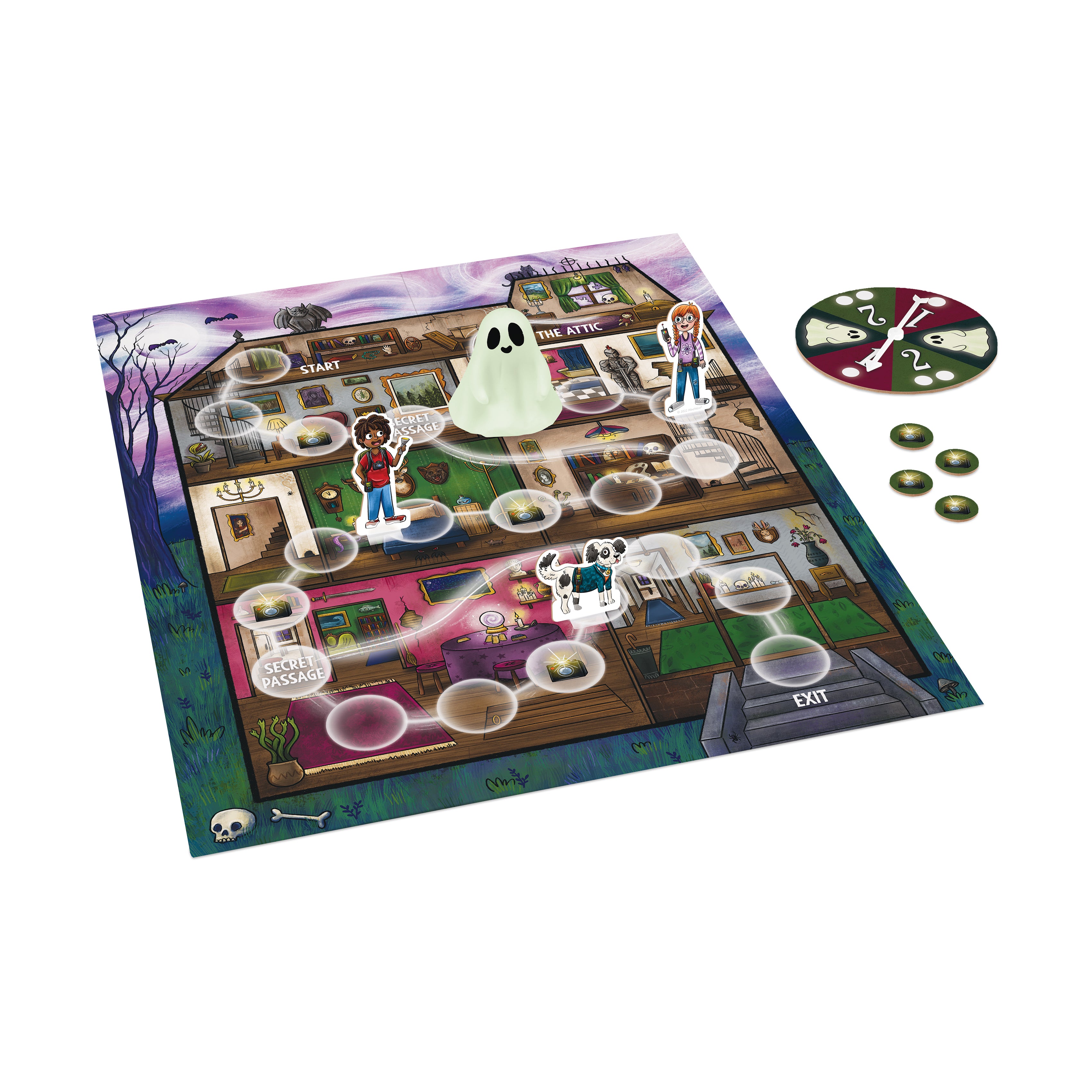 Ghost in the Attic Glow-in-the-Dark Cooperative Board Game - Image 3