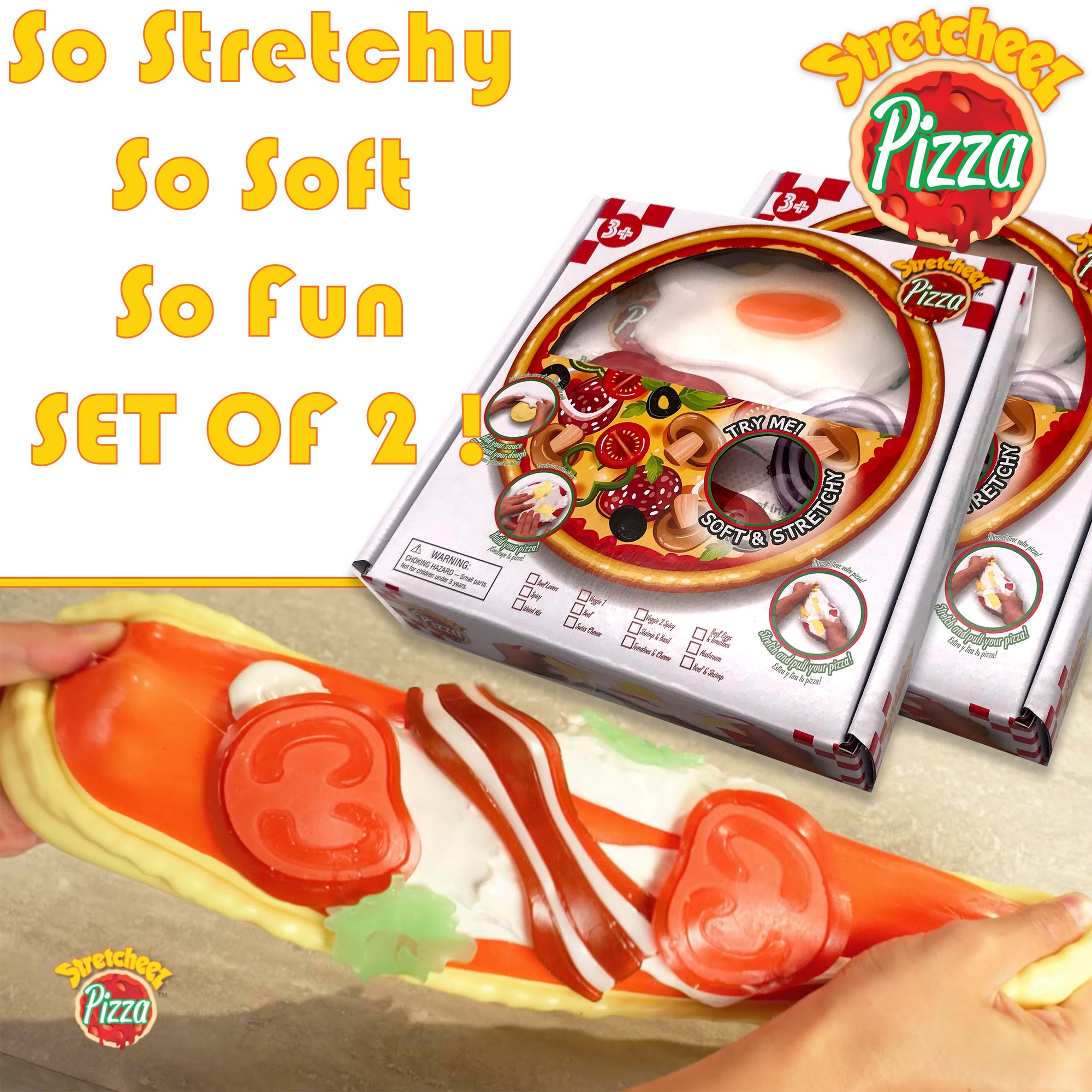 Stretcheez Pizza 2pk – Collectible Squishy Toy Food for Kids 3+ - Image 5