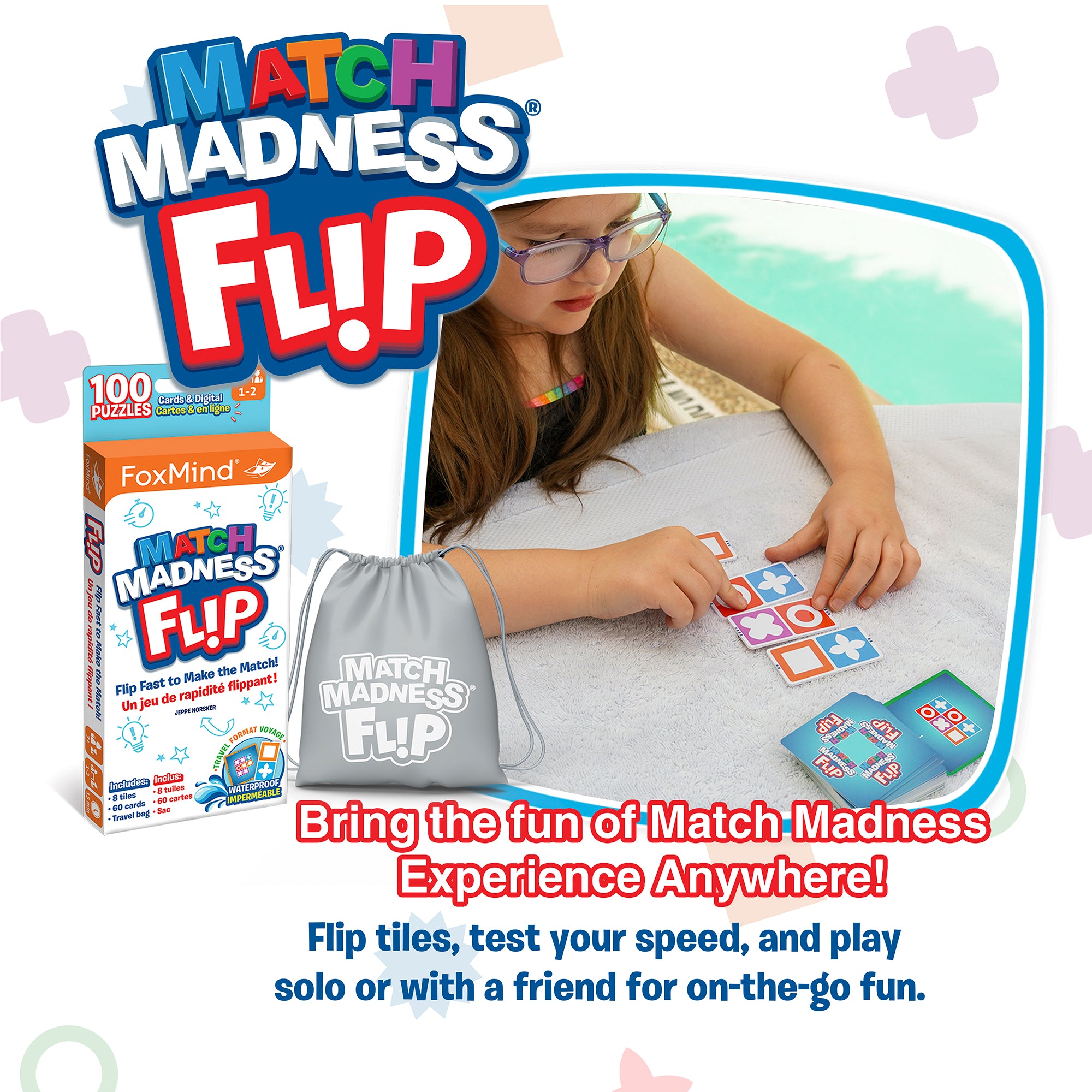 Alternative view of Foxmind Games Match Madness Flip - Travel Sized, Waterproof Pattern Puzzle